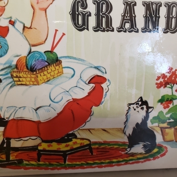 VINTAGE Kitschy Wall Plaque Art "If Mother Says No Ask Grandma" Kitty Cat 1976. - Picture 4 of 7